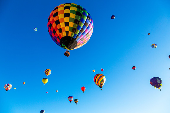sky full of balloons